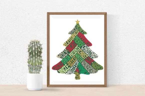 Christmas Tree Svg Cut File, Lettering D