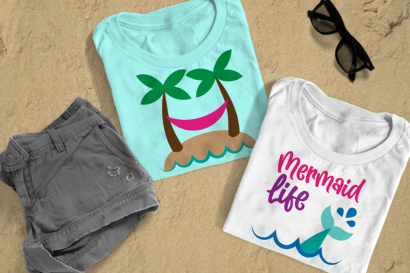 Hammock and Mermaid Beach SVG Duo