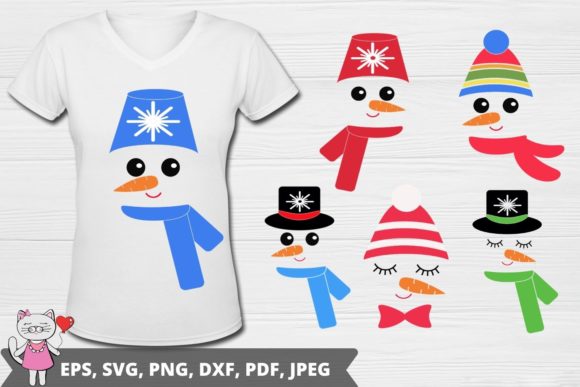 Snowman Face Svg for Silhouette